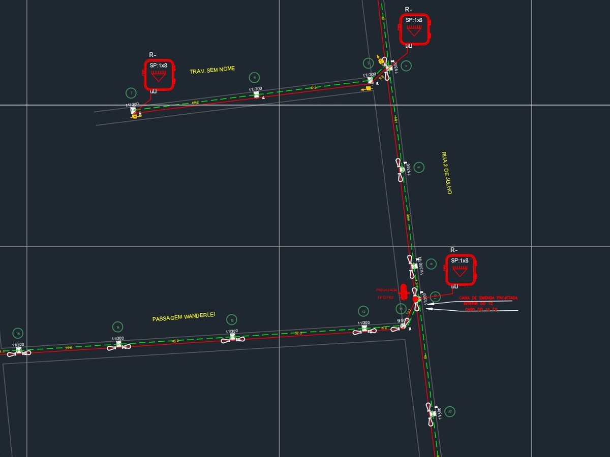 Projeto de compartilhamento de postes em AutoCAD